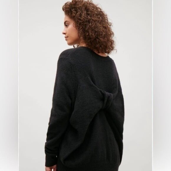 COS bow back jumper graphite wool mohair sweater size Small - Picture 1 of 9